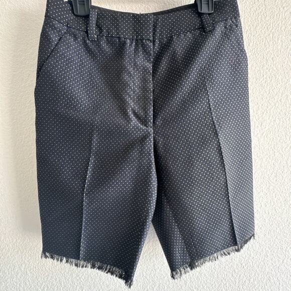 3.1 Phillip Lim Flat Front Bermuda Shorts with Fringe Hem Navy size 0 - Picture 1 of 11